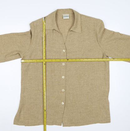 Eastex Women Beige UK 16 Textured 3/4 Sleeve Suit Top