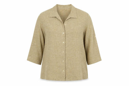 Eastex Women Beige UK 16 Textured 3/4 Sleeve Suit Top