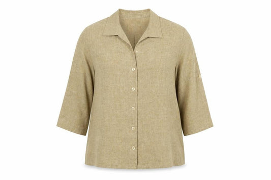 Eastex Women Beige UK 16 Textured 3/4 Sleeve Suit Top