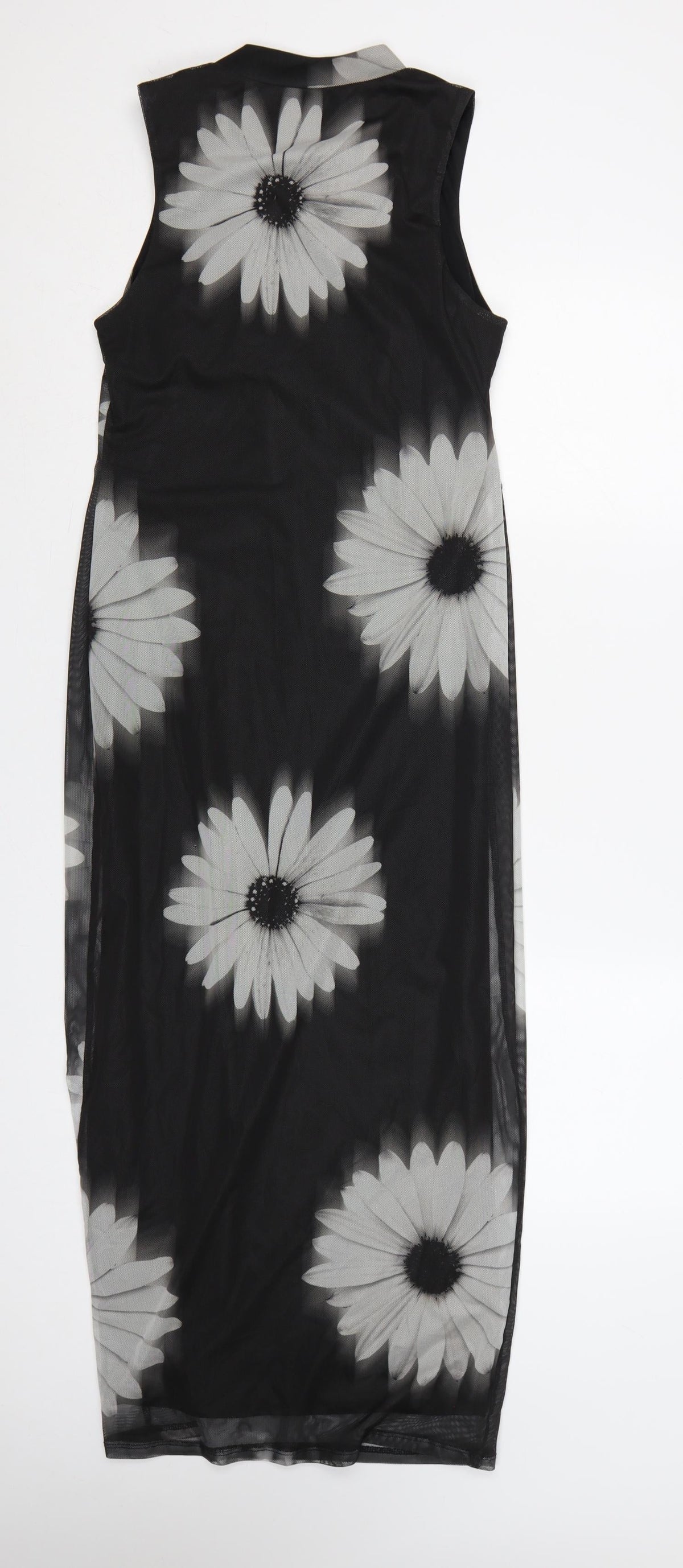 New Look Women Black UK 10 Long Floral Sleeveless Sheath Dress