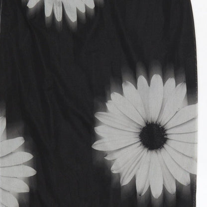 New Look Women Black UK 10 Long Floral Sleeveless Sheath Dress
