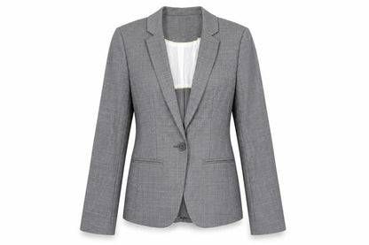 Next Women Grey Tailored Blazer UK 8 Wool Blend One Button