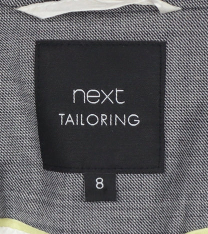 Next Women Grey Tailored Blazer UK 8 Wool Blend One Button