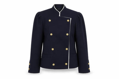 Basler Women Blue UK 10 Vintage Double-Breasted Wool Blend Suit Jacket