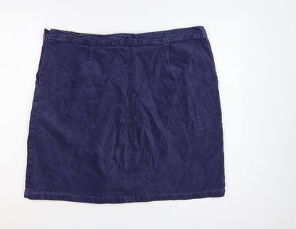 White Stuff Women’s Blue UK 18 Cotton Twill Pencil Skirt Pockets