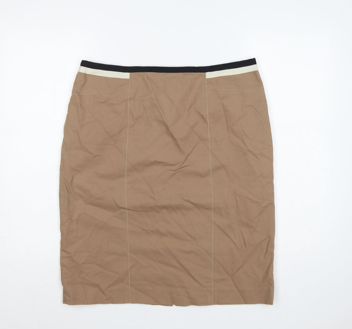 Fenn Wright Manson Women Beige UK 18 Straight Pencil Knee Skirt