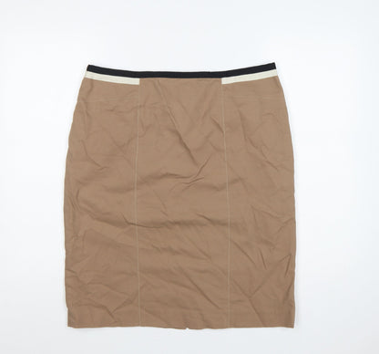 Fenn Wright Manson Women Beige UK 18 Straight Pencil Knee Skirt
