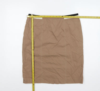 Fenn Wright Manson Women Beige UK 18 Straight Pencil Knee Skirt