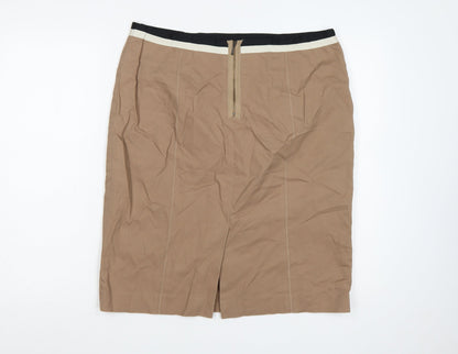 Fenn Wright Manson Women Beige UK 18 Straight Pencil Knee Skirt