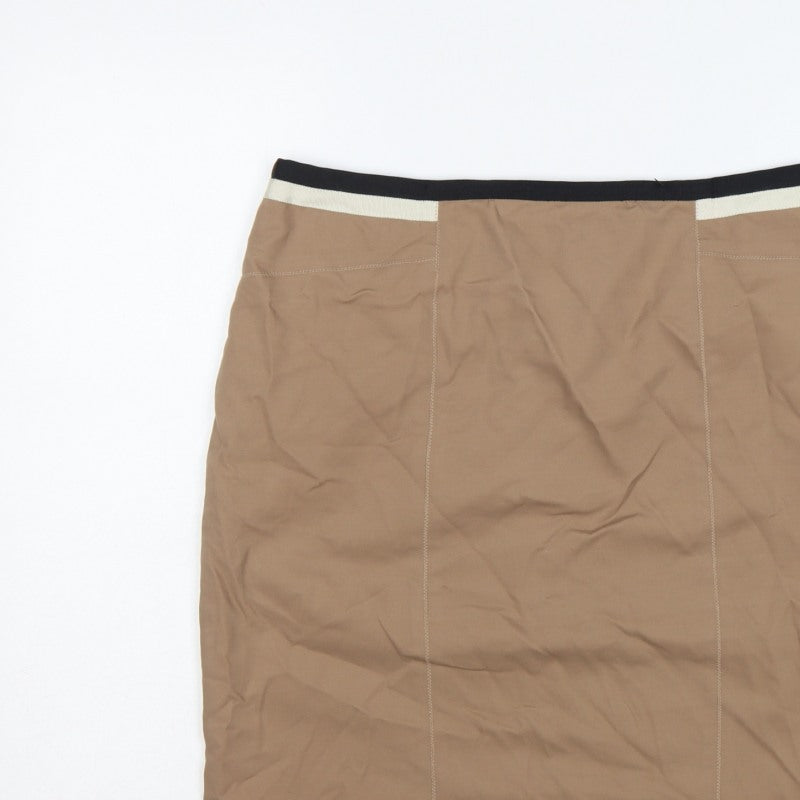Fenn Wright Manson Women Beige UK 18 Straight Pencil Knee Skirt