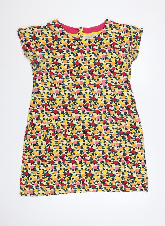 Weird Fish Women Multicoloured UK 16 Short Shift Cotton Fruit Print Dress