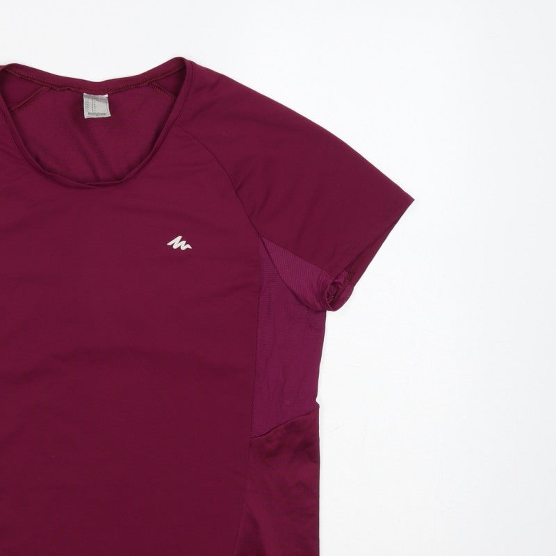 Quechua Women’s Purple UK 12 Athletic Hiking Mesh Panel T-Shirt