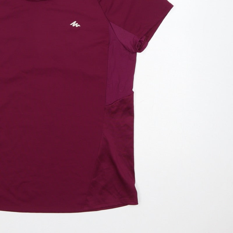 Quechua Women’s Purple UK 12 Athletic Hiking Mesh Panel T-Shirt