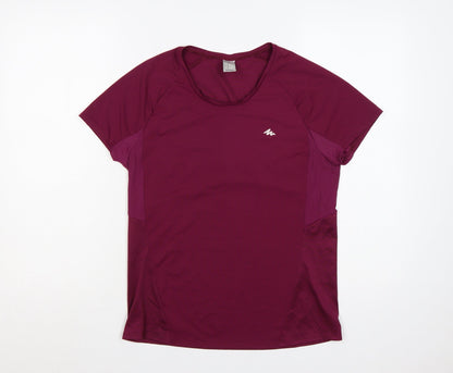 Quechua Women’s Purple UK 12 Athletic Hiking Mesh Panel T-Shirt