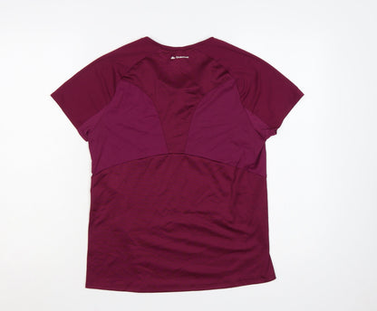 Quechua Women’s Purple UK 12 Athletic Hiking Mesh Panel T-Shirt