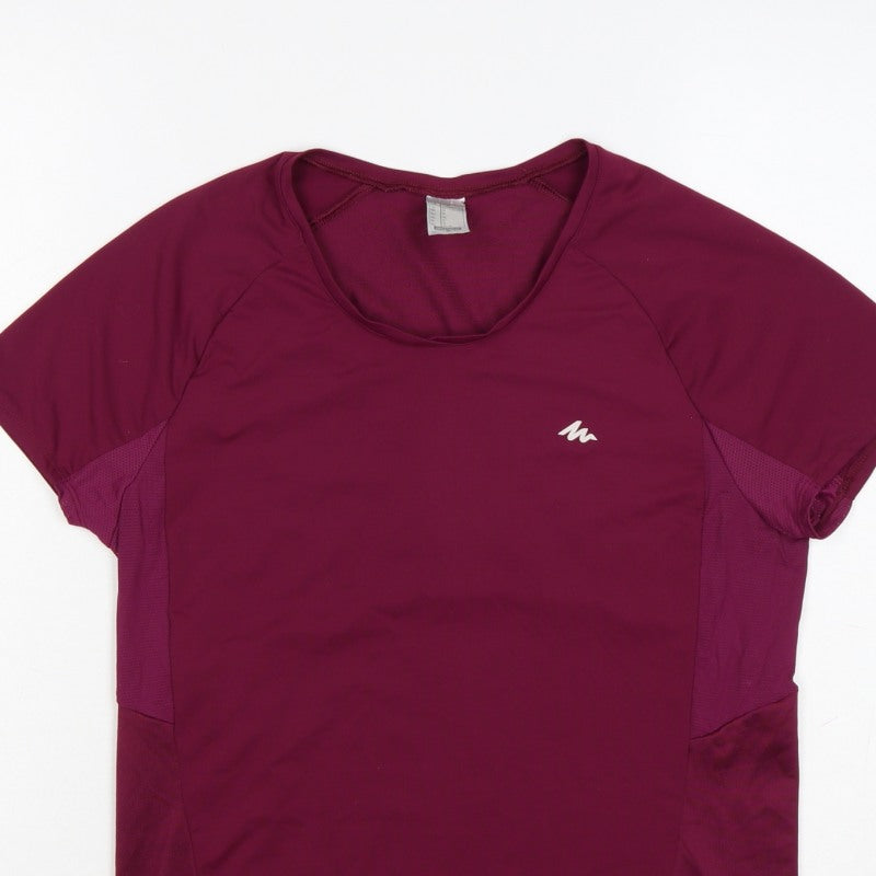 Quechua Women’s Purple UK 12 Athletic Hiking Mesh Panel T-Shirt