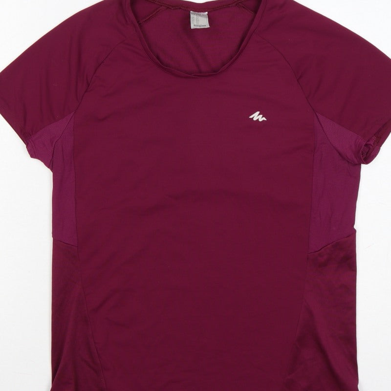 Quechua Women’s Purple UK 12 Athletic Hiking Mesh Panel T-Shirt