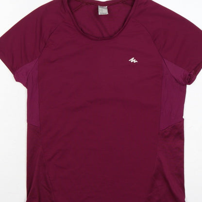 Quechua Women’s Purple UK 12 Athletic Hiking Mesh Panel T-Shirt