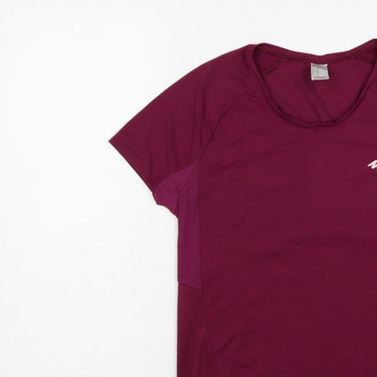 Quechua Women’s Purple UK 12 Athletic Hiking Mesh Panel T-Shirt