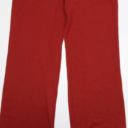 Bershka Women Red UK 8 Collared Belted Wide-Leg Zip Jumpsuit