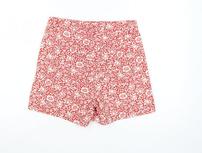 Next Morris & Co Women’s Red Floral Cotton Shorts UK 10 Pockets