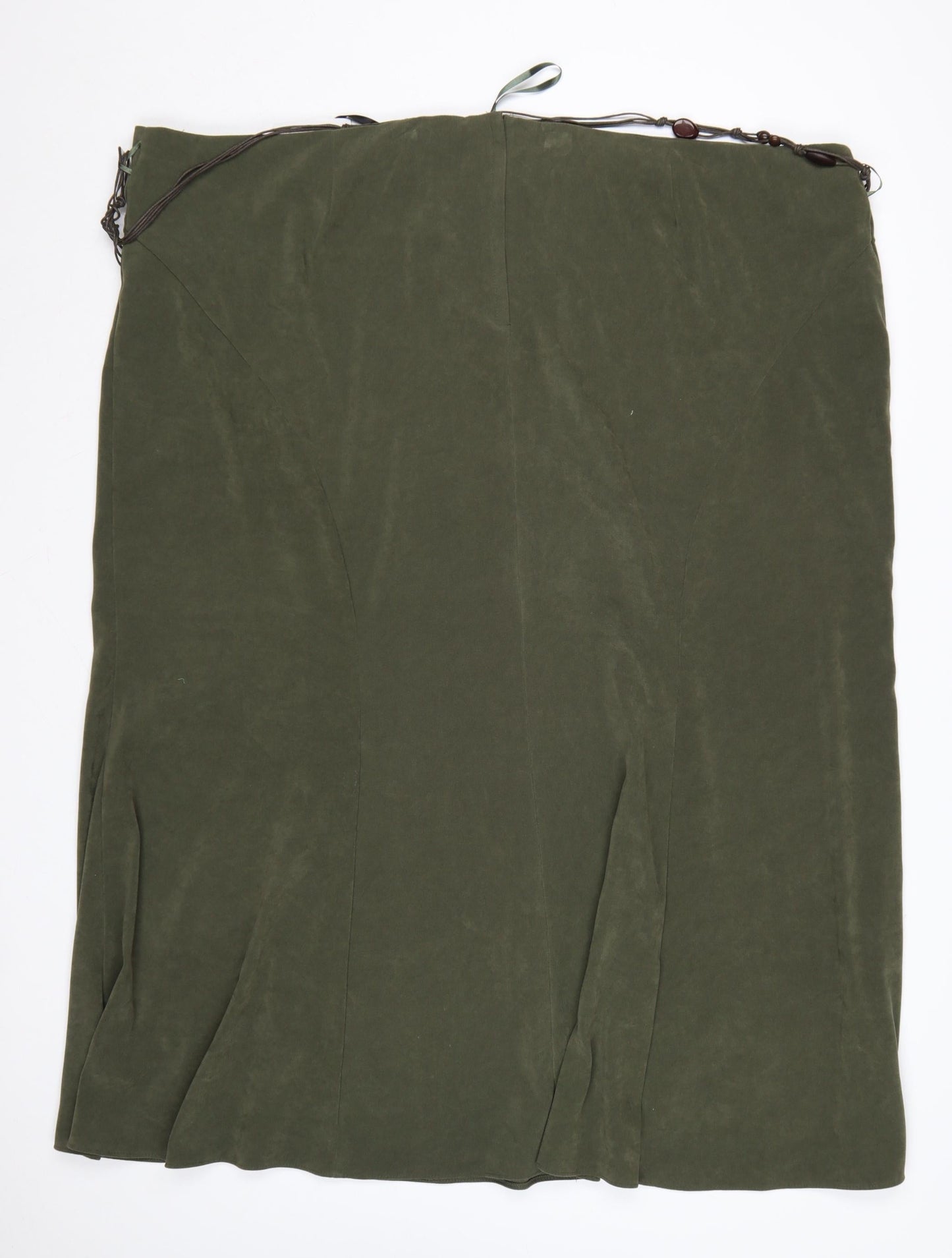 Evans Women Green UK 30 Plus Long Straight Beaded Tie Skirt