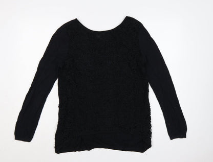 Next Women’s Black UK 14 Floral Lace Front Long Sleeve Jumper