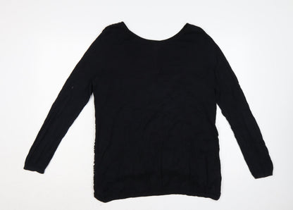 Next Women’s Black UK 14 Floral Lace Front Long Sleeve Jumper
