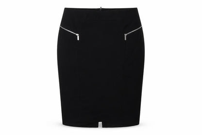 Karen Millen Women Black UK 14 Pencil Knee Skirt Zip Detail