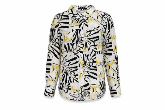 Autograph Women Multicoloured UK 12 Geometric Cupro Button-Up Blouse