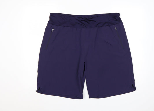 Baleaf Unisex Adults Blue 2XL Athletic Running Shorts Zip Pockets