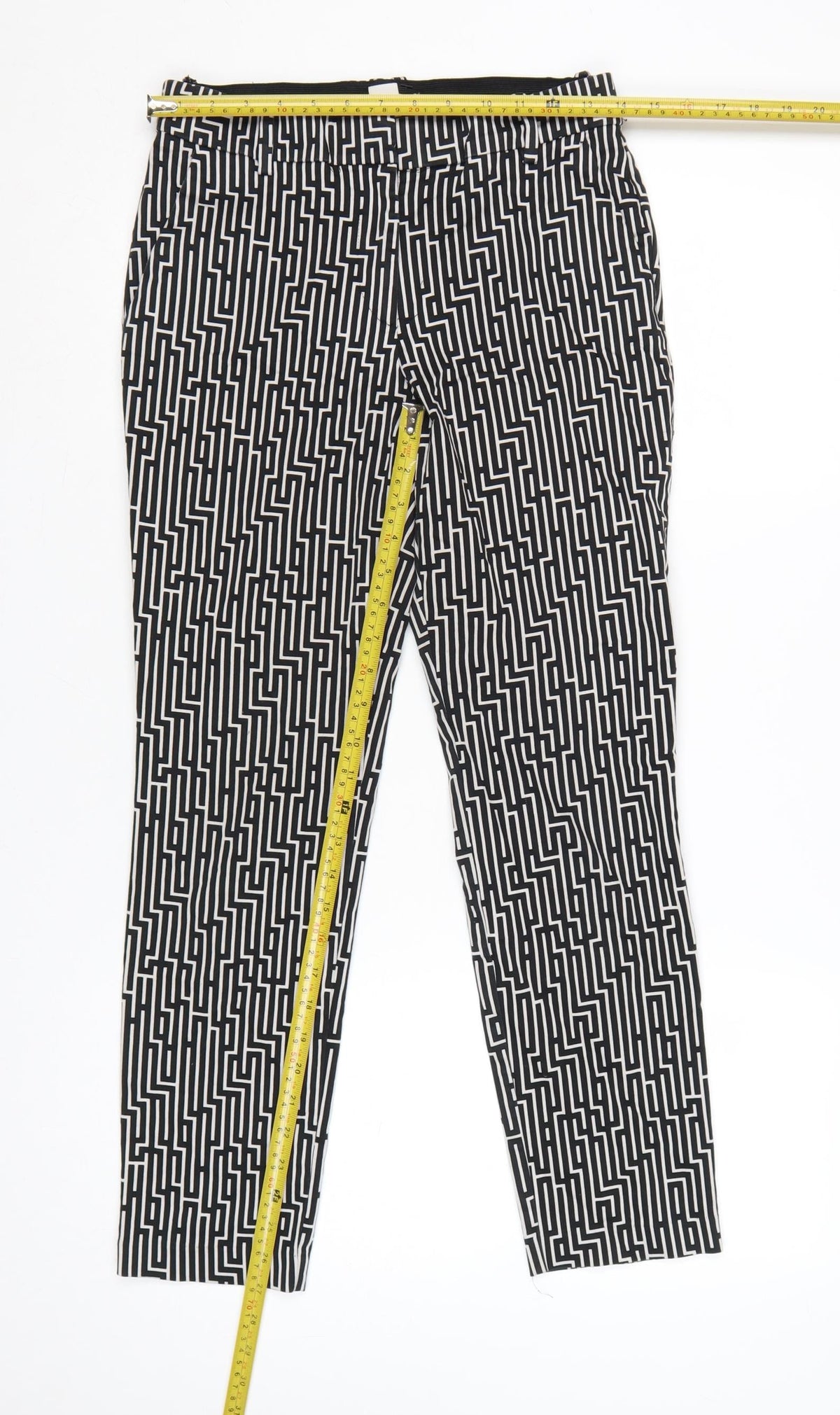 GP&J Baker x H&M Women’s Black Geometric Tapered Trousers UK 8