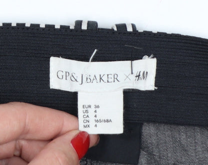 GP&J Baker x H&M Women’s Black Geometric Tapered Trousers UK 8