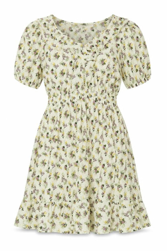 Next Women Green Floral UK 12 Fit & Flare Knee Length Smocked Dress