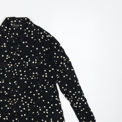 River Island Women’s Black Polka Dot Size 10 Button-Up Shirt