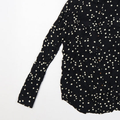 River Island Women’s Black Polka Dot Size 10 Button-Up Shirt