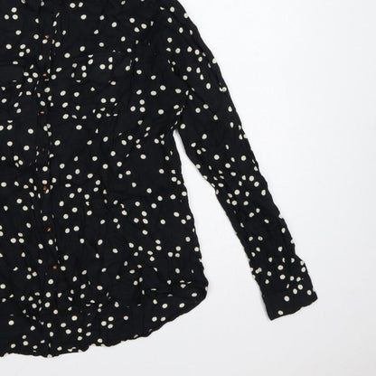 River Island Women’s Black Polka Dot Size 10 Button-Up Shirt