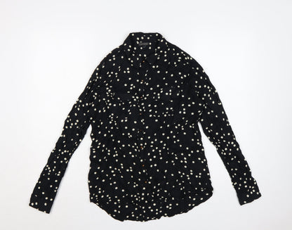 River Island Women’s Black Polka Dot Size 10 Button-Up Shirt