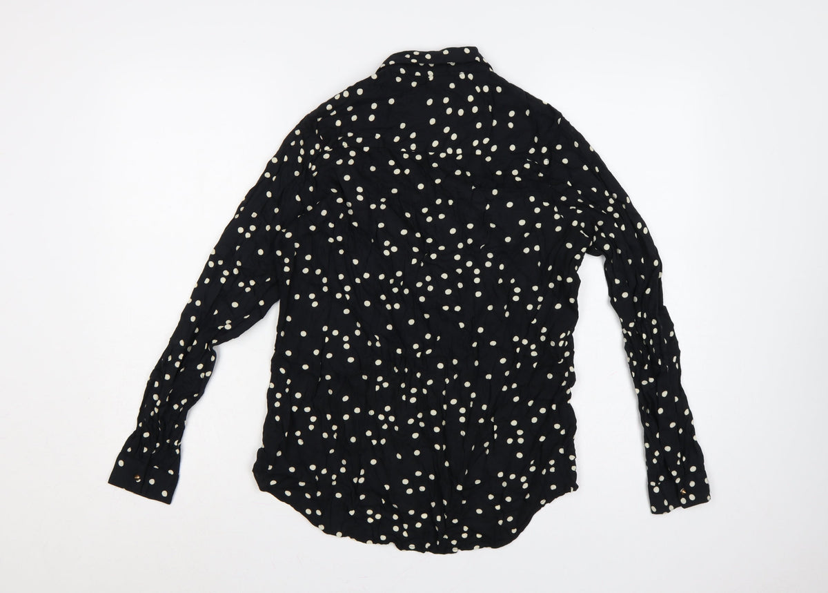 River Island Women’s Black Polka Dot Size 10 Button-Up Shirt