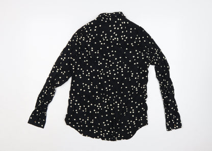 River Island Women’s Black Polka Dot Size 10 Button-Up Shirt