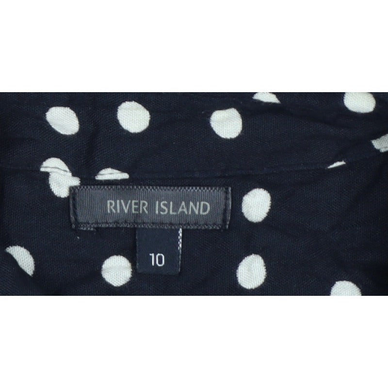 River Island Women’s Black Polka Dot Size 10 Button-Up Shirt