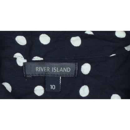 River Island Women’s Black Polka Dot Size 10 Button-Up Shirt