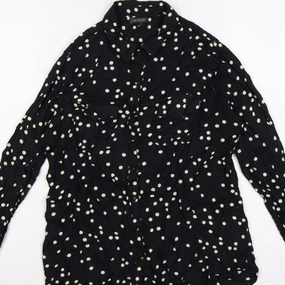 River Island Women’s Black Polka Dot Size 10 Button-Up Shirt