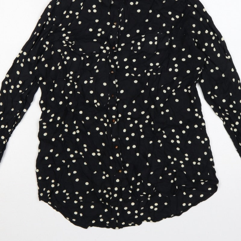 River Island Women’s Black Polka Dot Size 10 Button-Up Shirt