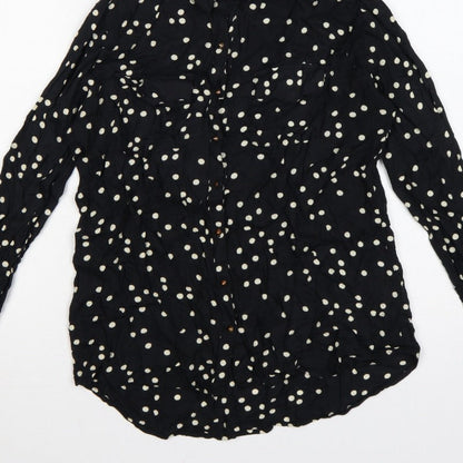 River Island Women’s Black Polka Dot Size 10 Button-Up Shirt