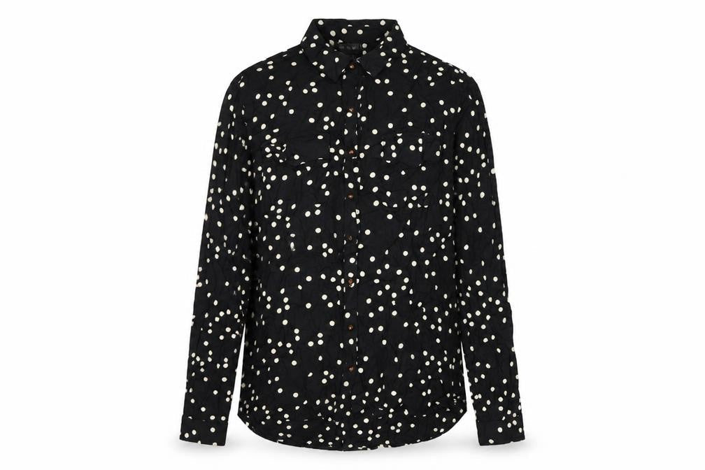 River Island Women’s Black Polka Dot Size 10 Button-Up Shirt