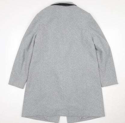 New Look Petite Women’s Grey Wool Blend Single-Breasted Coat UK 12