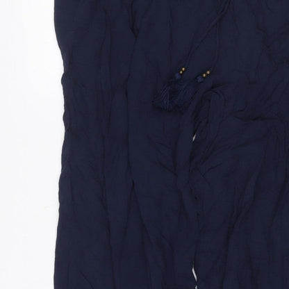 Marks and Spencer Women Blue UK 16 Harem Wide Leg Drawstring Trousers