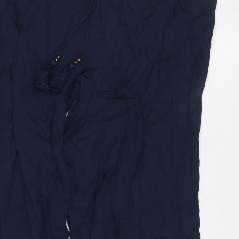 Marks and Spencer Women Blue UK 16 Harem Wide Leg Drawstring Trousers