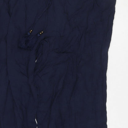 Marks and Spencer Women Blue UK 16 Harem Wide Leg Drawstring Trousers